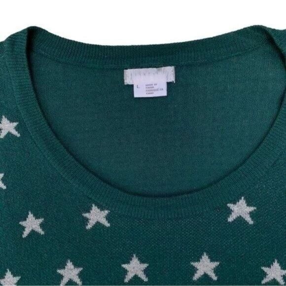 Cooperative Women's Green Stars Sweater Size L - Picture 4 of 4